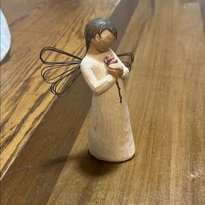 Handcrafted Angel Figurine with Wire Wings loving Angel